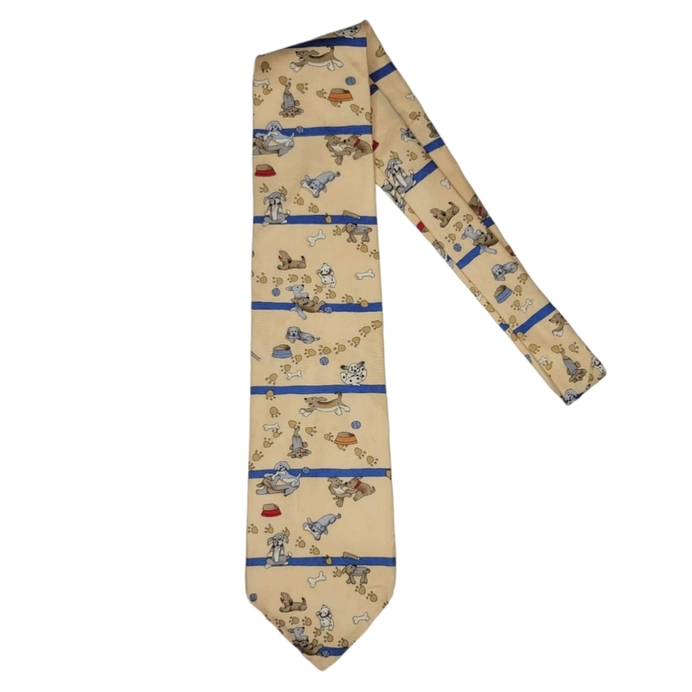 Save The Children Silk Tie Vintage Puppies Dogs